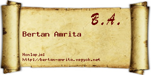 Bertan Amrita névjegykártya
